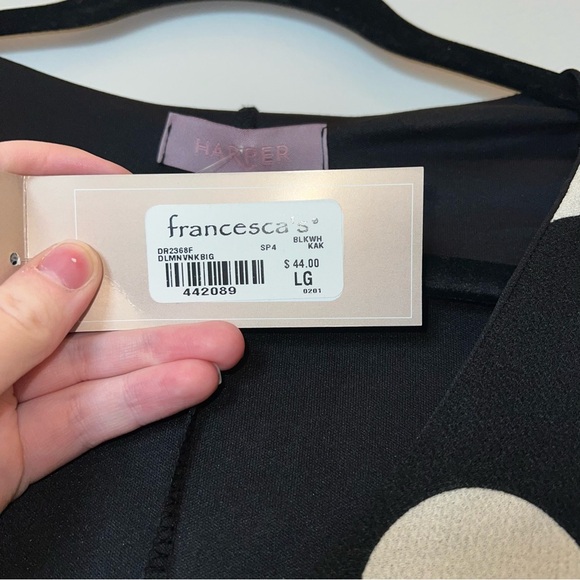 NWT Francesca’s dress pok a dot women’s Large - Picture 3 of 7